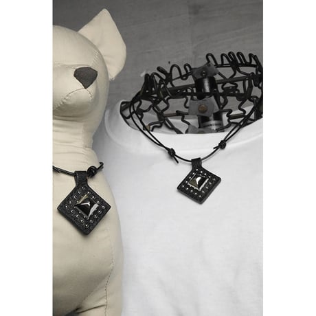 Dog & Owner Matching Pyramid & Round Studs Design Goatskin Choker