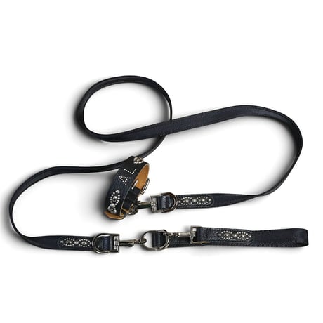 Goatskin & Calfskin Collar / Nocturne Trim Studs Design