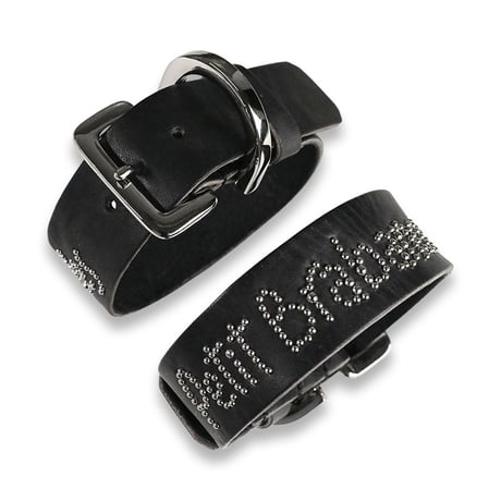 30mm Original Studs Playful Font Leather Collar