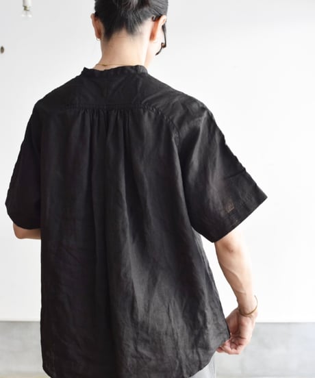 R&D.M.CO/LINEN GARMENT DYE RAGLAN HALF SLEEVE SHIRT