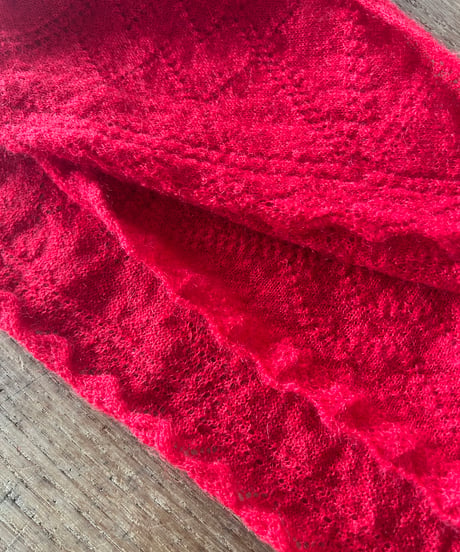 Nikki ESSENTIAL PIECES/KID MOHAIR LACE STITCHED SCARF