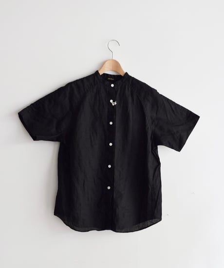 R&D.M.CO/LINEN GARMENT DYE RAGLAN HALF SLEEVE SHIRT
