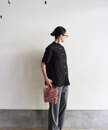 R&D.M.CO/LINEN GARMENT DYE RAGLAN HALF SLEEVE SHIRT