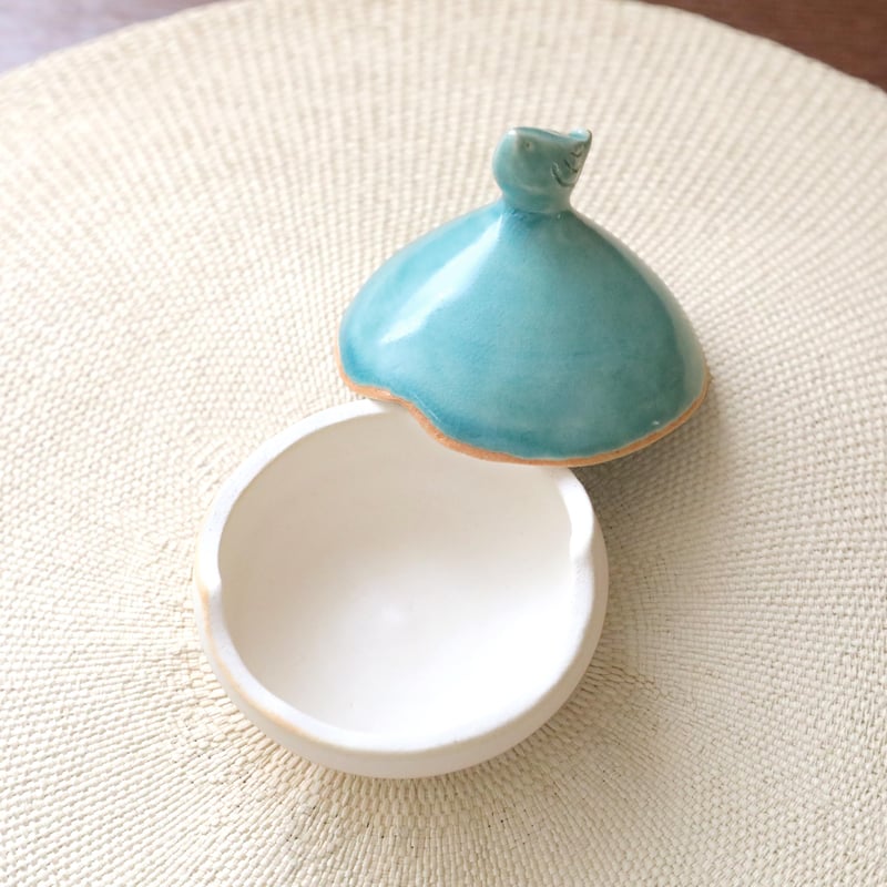 青い小鳥の小物入れ 蓋もの | 創作工房 あめつち薫る