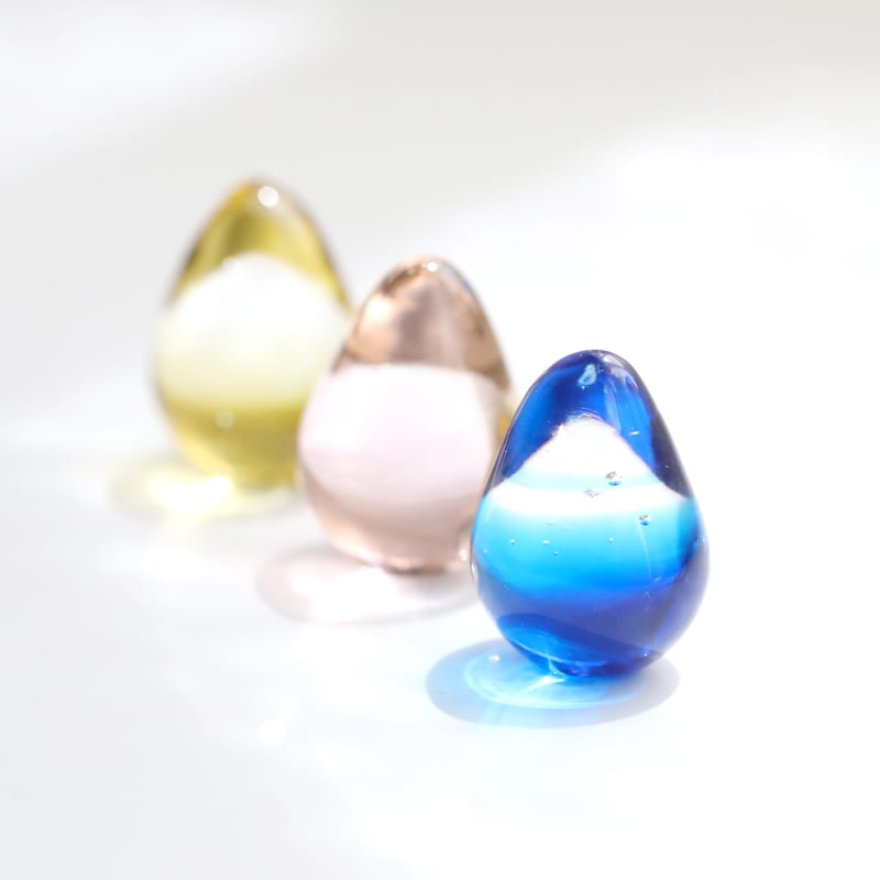 ガラスのプチオブジェ「虹の雫」3色セット ＊ seaside sunset | 創作