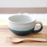 黒陶土のかけ分けスープカップ / トルコブルー