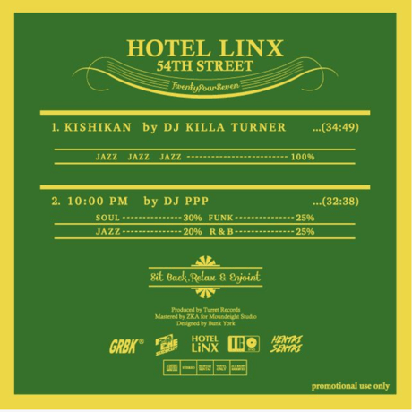 予約商品： KILLA TURNER & DJ PPP/HOTEL LINX 5-Mix CD-