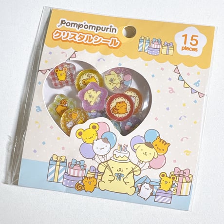 【クリスタルシール】ポムポムプリン おたんじょうび おはじきシール