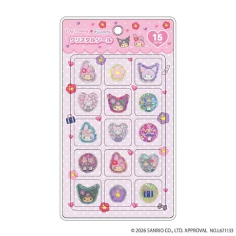 【クリスタルシール】《サンリオ/マイメロディ♡クロミ（ギャル）》 おはじきシール