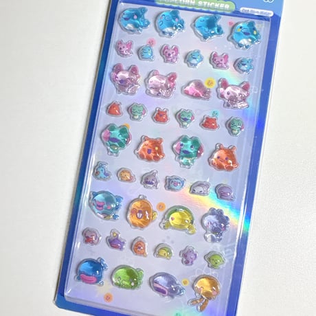 【POP POP POPCORN STICKER】 《たまごっちパラダイス/Dot Blue Water》ステッカーシール