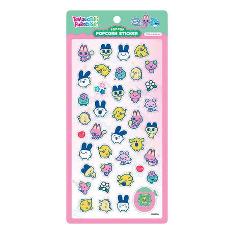 【POP POP POPCORN STICKER】 《たまごっちパラダイス/PinkLand》ステッカーシール