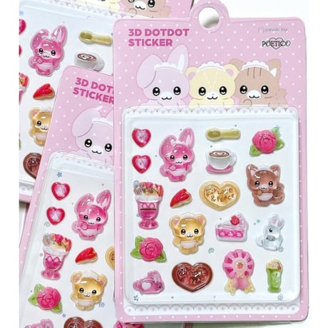 【3D DOTDOT STICKER】《韓国作家POETIC/Pink》 シール ステッカー