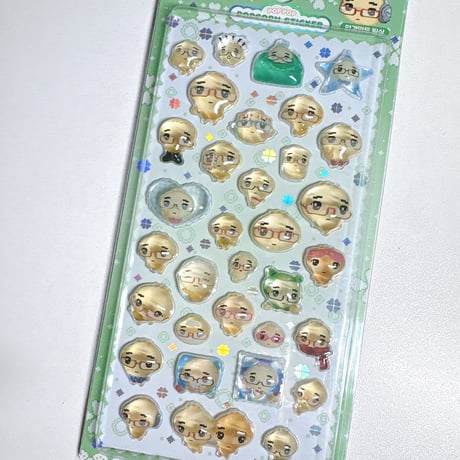 【POP OP POPCORN STICKER】 《ANKYUNG MANDOO./グリーン》ステッカーシール