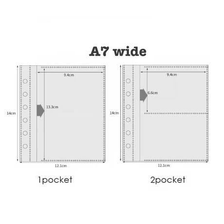 【しろいおうち】【A7wide】 2ポケットリフィル(両面) 10枚入り