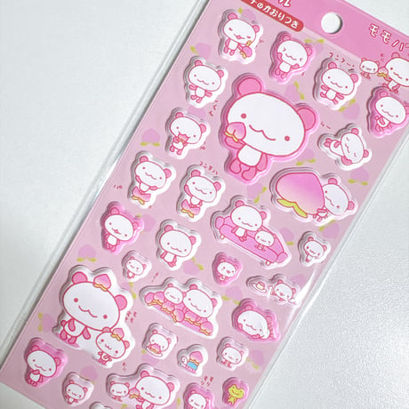 【ふにふにシール】  《モモパンダ 》 ピーチのかおりつき クッションシール