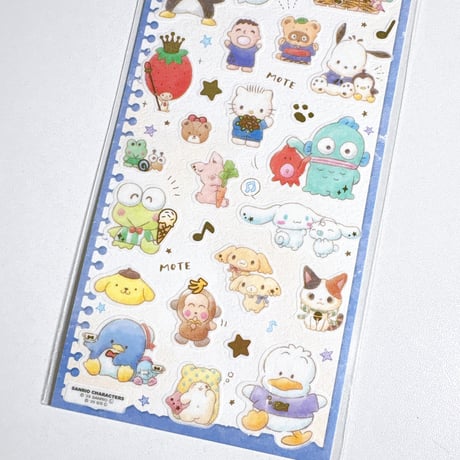 【フラッフィースケッチステッカーズ】 《サンリオキャラクターズ/ブルー》  ステッカーシール