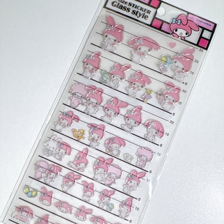 【４サイズステッカー Glass style】 《サンリオ/マイメロディ》  シール ステッカー