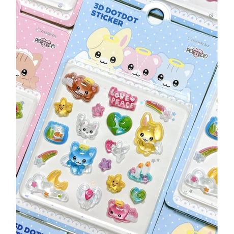 【3D DOTDOT STICKER】《韓国作家POETIC/Blue》 シール ステッカー