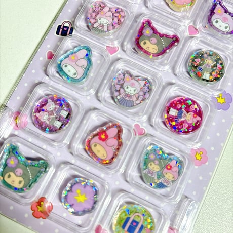 【クリスタルシール】《サンリオ/マイメロディ♡クロミ（ギャル）》 おはじきシール