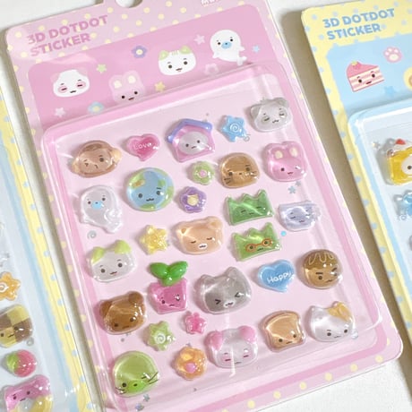 【3D DOTDOT STICKER】《韓国作家MOIITTOI/Pink》 シール ステッカー