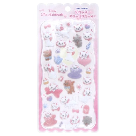 【フロッキードロップステッカー】  《ディズニー/おしゃれキャット マリー》 シール ステッカー