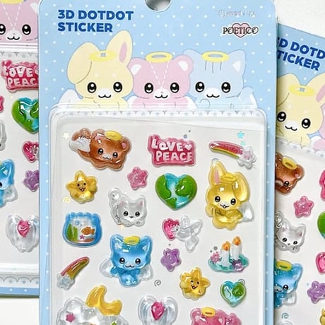 【3D DOTDOT STICKER】《韓国作家POETIC/Blue》 シール ステッカー