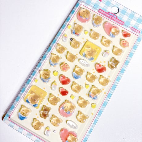 【POP OP POPCORN STICKER】 《カムジャ/赤ちゃん(ブルー)》ステッカーシール