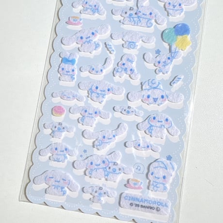 【ふわふわサンリオキャラクターズシール】 シナモロール ステッカーシール