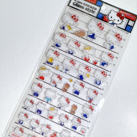 【４サイズステッカー Glass style】 《サンリオ/ハローキティ》  シール ステッカー