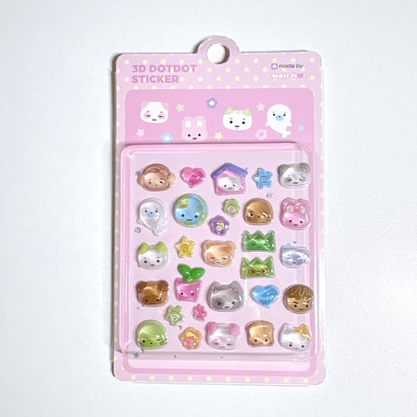 【3D DOTDOT STICKER】《韓国作家MOIITTOI/Pink》 シール ステッカー