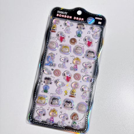 【ボンボンドロップシールchurukira】《スヌーピー＆フレンズ》シール ステッカー