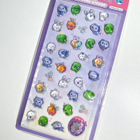 【POP POP POPCORN STICKER】 《たまごっちパラダイス/Purple Sky》ステッカーシール