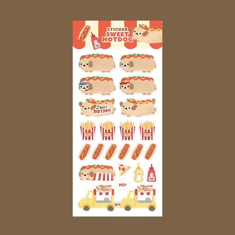【クリアステッカー】《韓国作家KEZIM VILLAGE/SWEET HOTDOG》 シール ステッカー