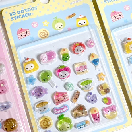 【3D DOTDOT STICKER】《韓国作家MOIITTOI/Yellow》 シール ステッカー