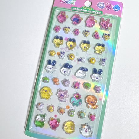 【POP POP POPCORN STICKER】 《たまごっちパラダイス/Dot Pink Land》ステッカーシール