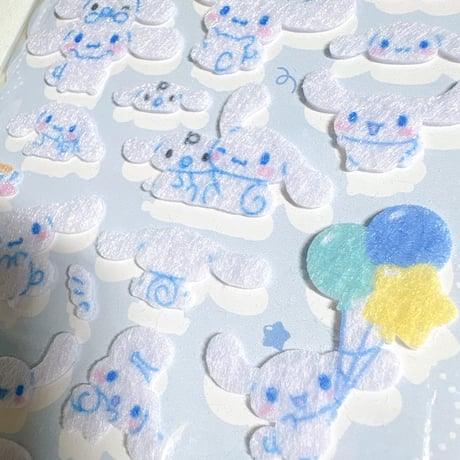 【ふわふわサンリオキャラクターズシール】 シナモロール ステッカーシール