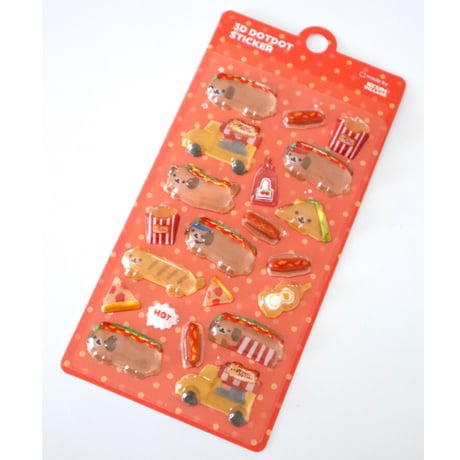 【3D DOTDOT STICKER】《韓国作家KEZIM VILLAGE/SWEET HOTDOG》 シール ステッカー