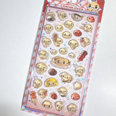 【POP OP POPCORN STICKER】 《ANKYUNG MANDOO./レッド》ステッカーシール