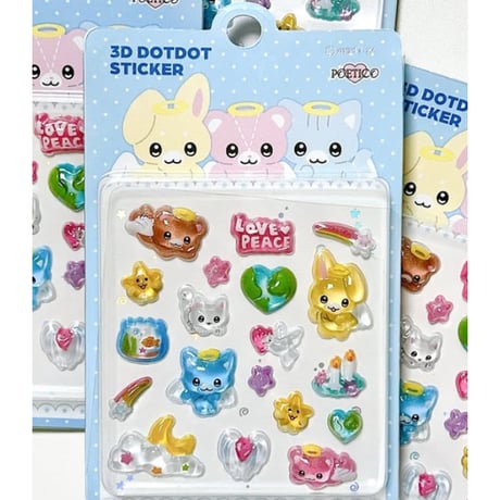 【3D DOTDOT STICKER】《韓国作家POETIC/Blue》 シール ステッカー