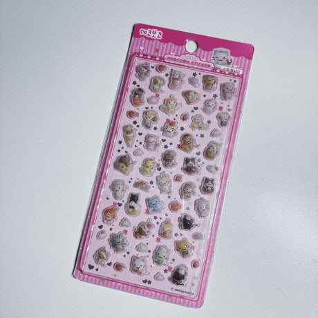 【POP POP POPCORN STICKER】 《DEKHO BOKHO/ピンク》ステッカーシール