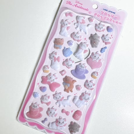 【フロッキードロップステッカー】  《ディズニー/おしゃれキャット マリー》 シール ステッカー