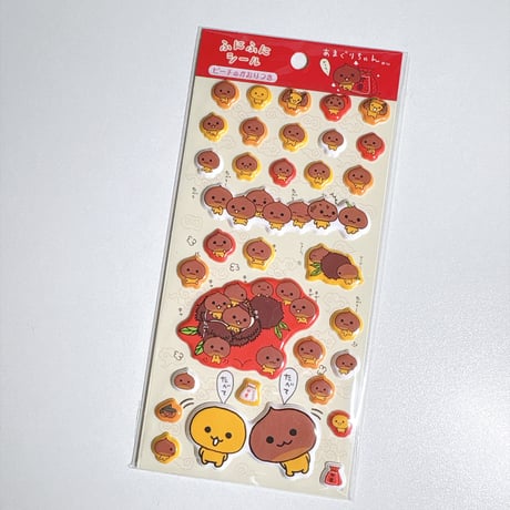 【ふにふにシール】  《あまぐりちゃん 》 ピーチのかおりつき クッションシール