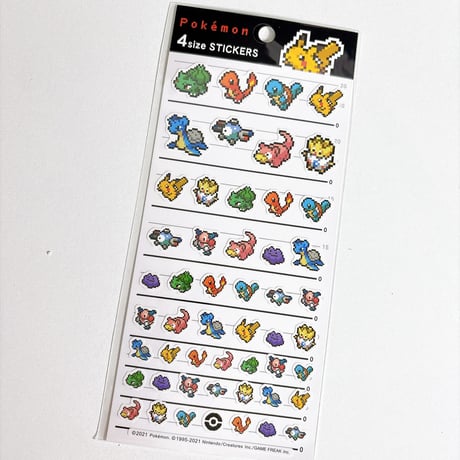 【4サイズステッカー】 ポケモンピクセルアート《ピカチュウ》 シール ステッカー