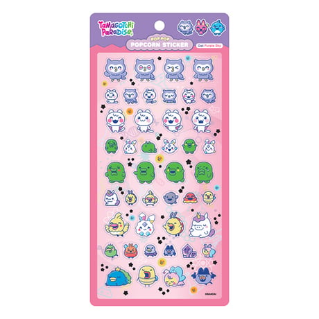 【POP POP POPCORN STICKER】 《たまごっちパラダイス/Dot Purple Sky》ステッカーシール