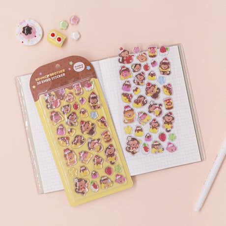 【韓国シール】3D EMBO Sticker《Brunch Brother ver.2》シール