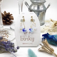 【atelier binky】まだらブルーのガラス玉イヤリング B1479-172