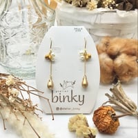 【atelier binky】金木犀とチェコビーズの秋色イヤリング