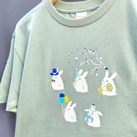 5周年記念Tシャツ/ミント(男女共用M・Lサイズ)(綿100%)