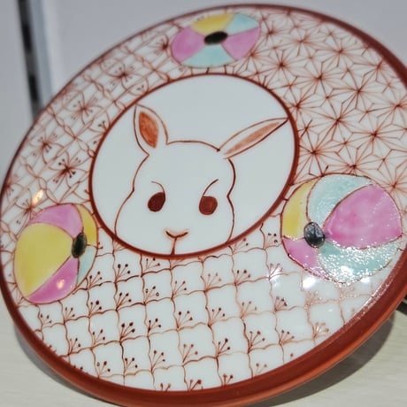 赤絵蓋物