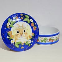 西洋絵付蓋物(ブルー)